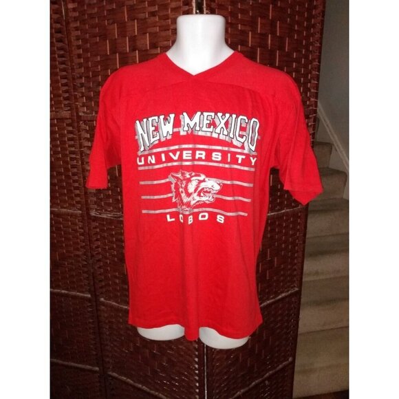 Other - Vintage 90s New Mexico University Lobos T Shirt Single Stitch Red Adult Large